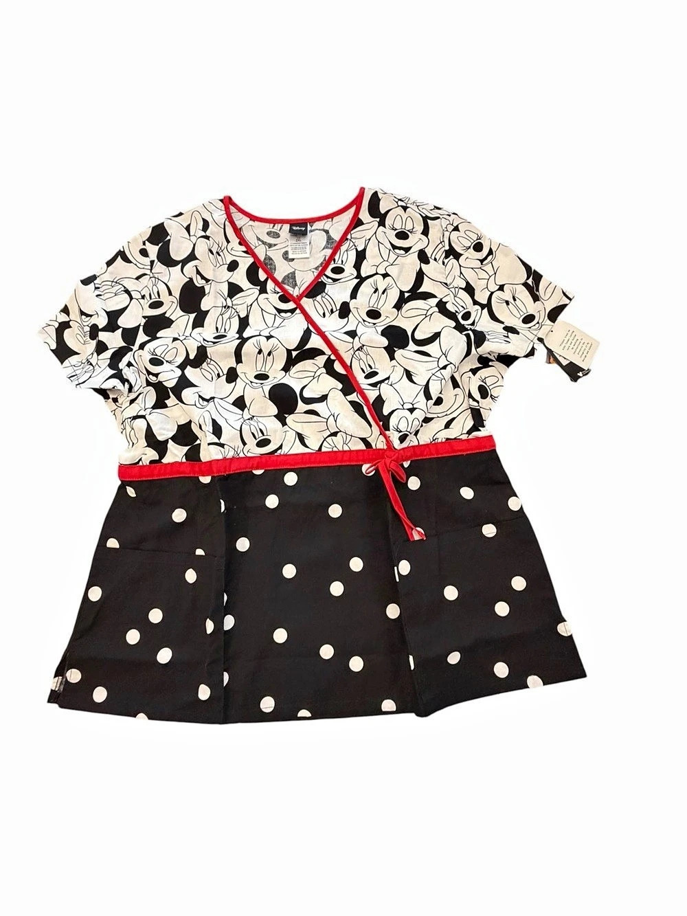 Cherokee Scrub Top Minnie Tooniform Disney Mock 6625C MKBM V-neck NEW 2XL